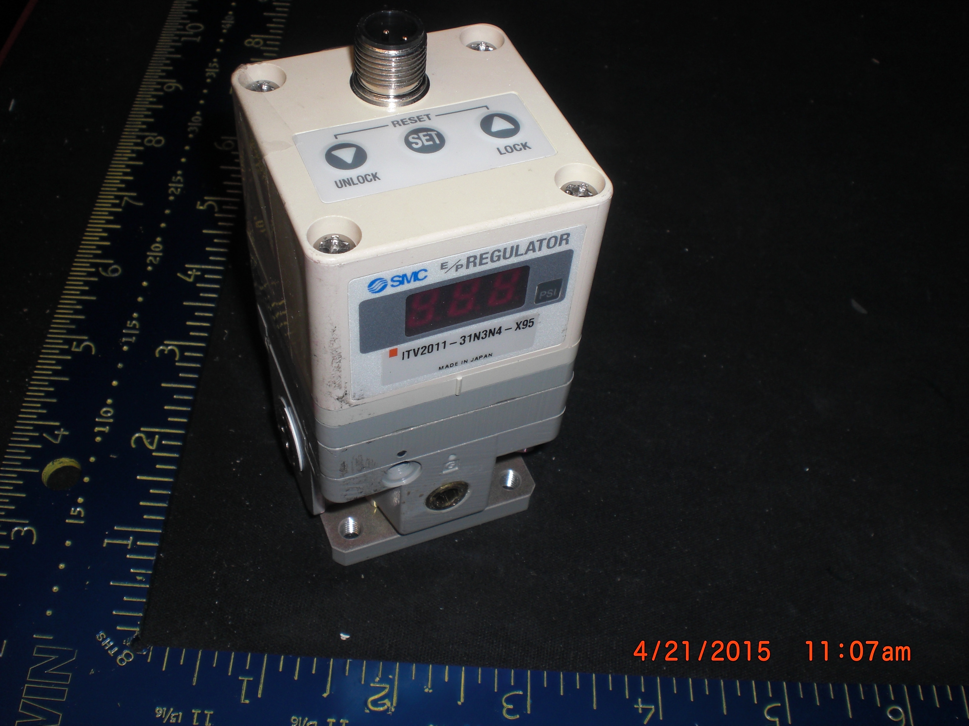 Regulator SMC ITV2011-31N3N4-X95 RGLTR ELECTRO-PNEU 15PSI 3/8MNPT 1-5VDC OUTPUT (NEW)